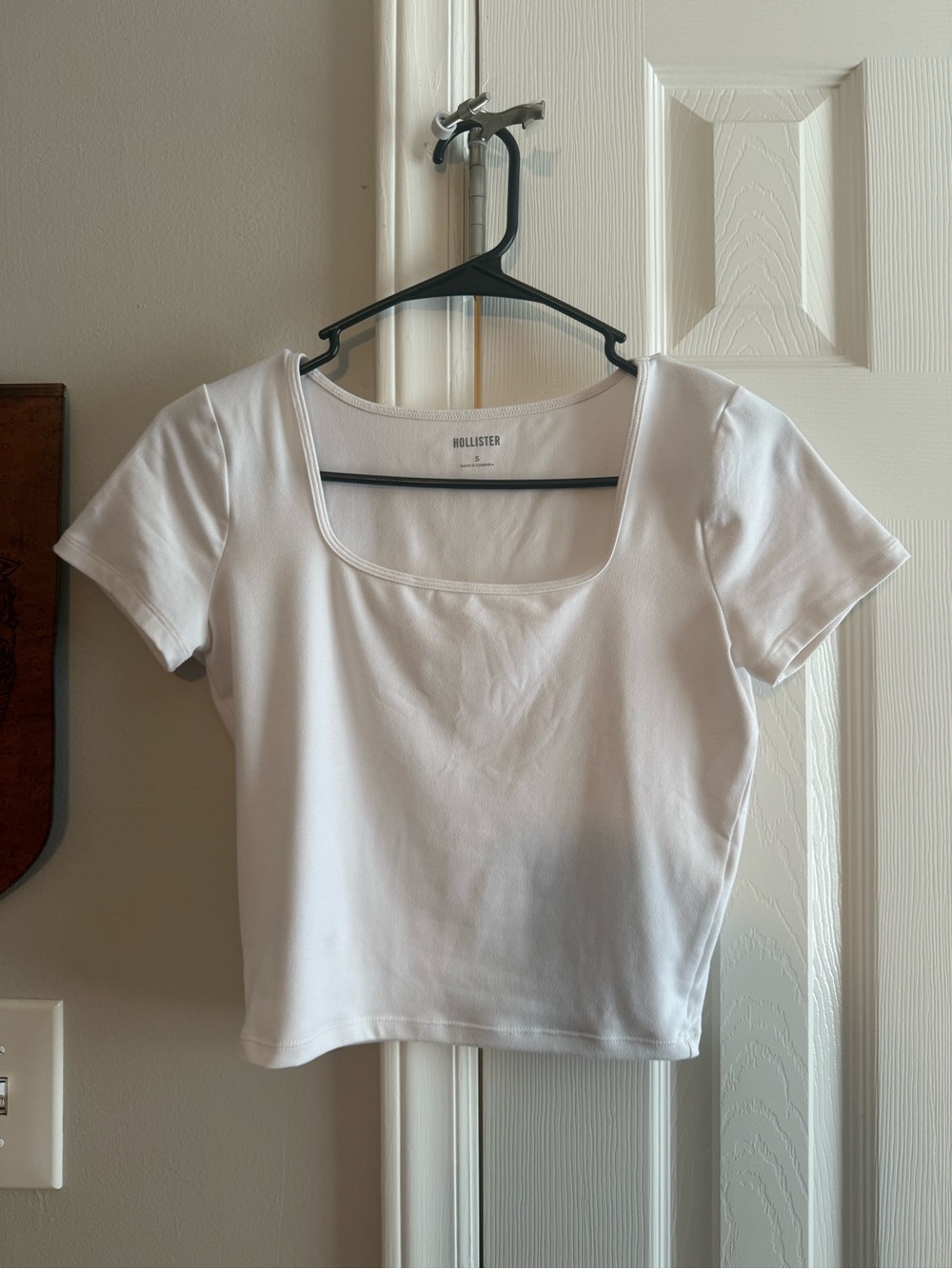 Hollister Soft Stretch White Square-Neck Short Sleeve Baby Tee